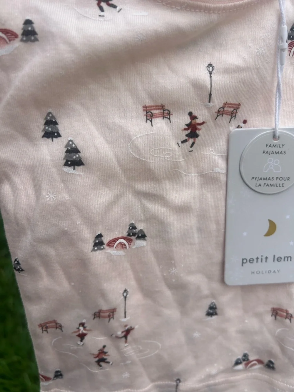 Petit Lem Light Pink Holiday Print Kids Pajama Set